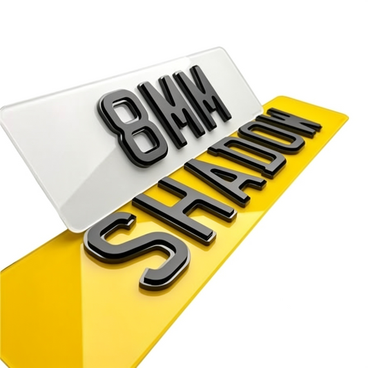 Shadow 8mm Number Plates