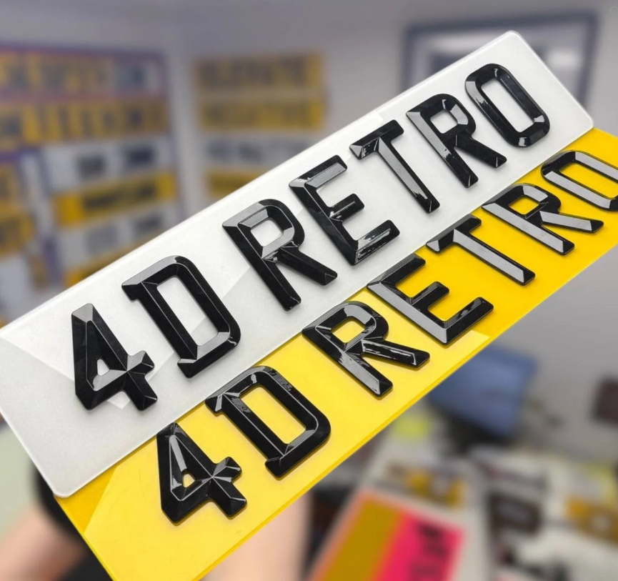 4D Retro Number Plates