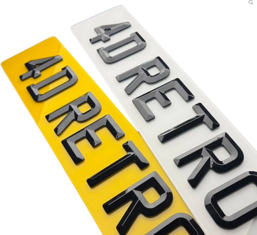 4D Retro Number Plates